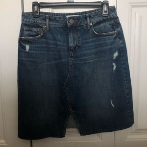 LOFT Distressed Jean Skirt